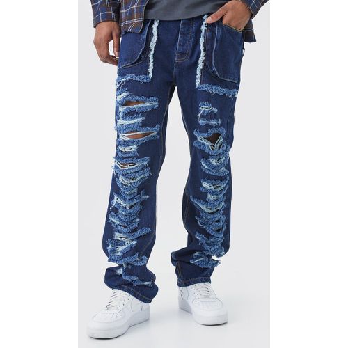 Tall - Jean cargo déchiré homme - 32 - Boohooman - Modalova