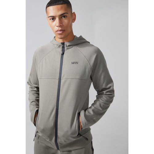 Sweat à capuche zippé et manches longues - MAN Active homme - L - Boohooman - Modalova