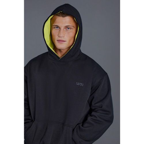 Sweat à capuche de sport oversize à imprimé géométrique - MAN Active homme - S - Boohooman - Modalova