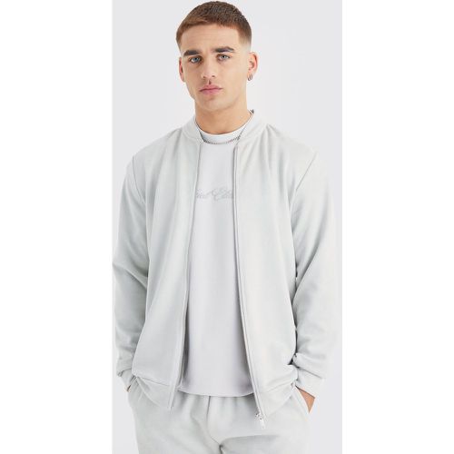 Bomber zippé en faux daim homme - XS - Boohooman - Modalova