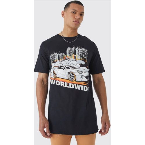 Tall - T-shirt long à imprimé voiture - Boohooman - Modalova