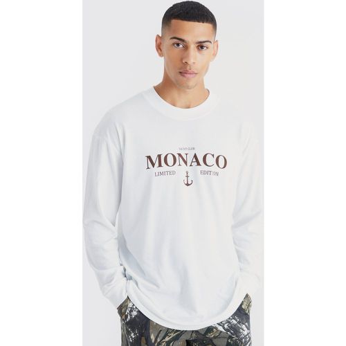 T-shirt oversize à manches longues et imprimé Monaco - Boohooman - Modalova
