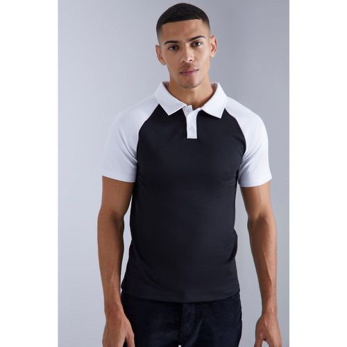 Polo cintré color block - M - Boohooman - Modalova