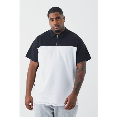 Grande taille - Polo cintré color block - XXL - Boohooman - Modalova