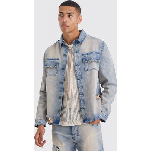 Chemise oversize en jean surteint - L - Boohooman - Modalova