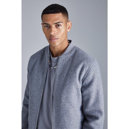 Bomber droit feutré homme - S - Boohooman - Modalova