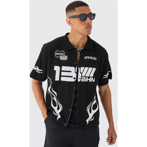 Chemise large imprimé moto homme - L - Boohooman - Modalova