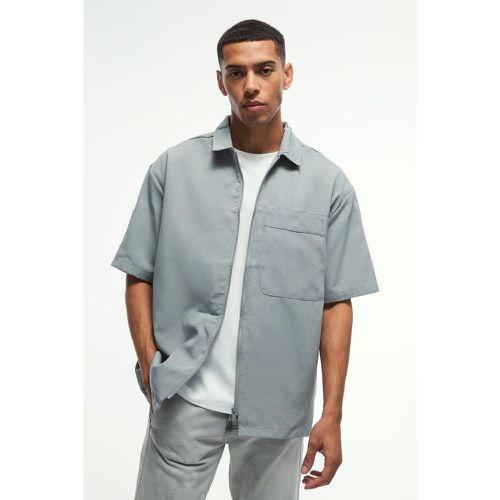 Chemise oversize zippée - L - Boohooman - Modalova