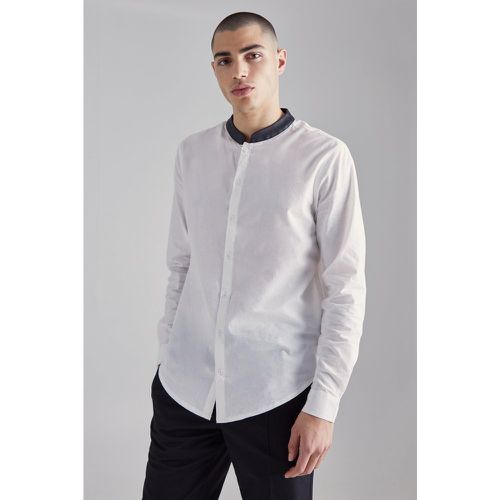 Chemise en popeline à col - M - Boohooman - Modalova