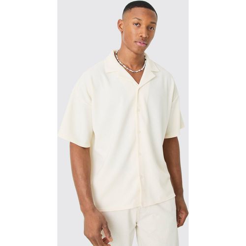 Chemise oversize côtelée à manches courtes - S - Boohooman - Modalova