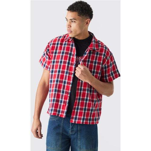 Chemise oversize à carreaux et manches courtes - S - Boohooman - Modalova