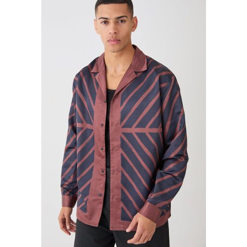 Chemise oversize satinée à manches longues - S - Boohooman - Modalova