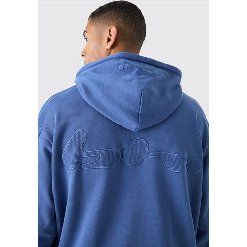 Sweat à capuche oversize côtelé en jersey homme - S - Boohooman - Modalova