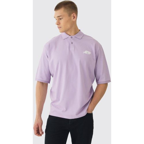 Polo oversize délavé à manches 3/4 - S - Boohooman - Modalova