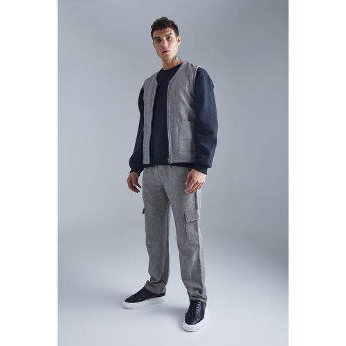 Ensemble à chevrons avec gilet sans manches et pantalon cargo - XL - Boohooman - Modalova