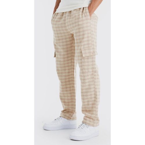 Pantalon cargo à carreaux - S - Boohooman - Modalova