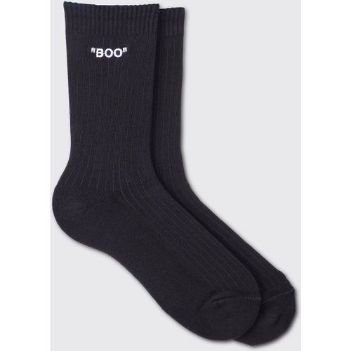 Chaussettes à broderie boo - ONE SIZE - Boohooman - Modalova