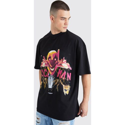 Tall - T-shirt oversize imprimé clown - Halloween - Boohooman - Modalova