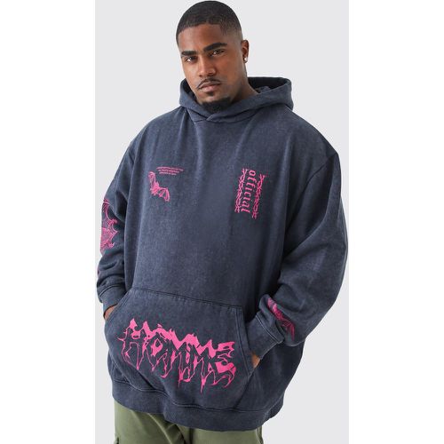 Grande taille - Sweat à capuche oversize délavé - XXL - Boohooman - Modalova