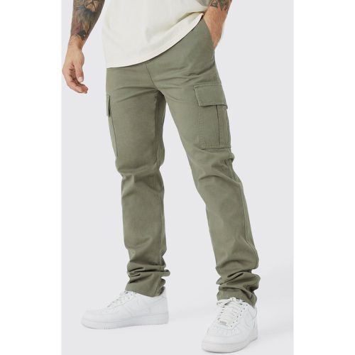 Pantalon cargo droit à taille fixe - 30 - Boohooman - Modalova