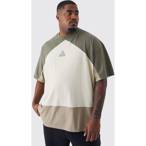 Grande taille - T-shirt oversize color block à logo - - XXXL - Boohooman - Modalova