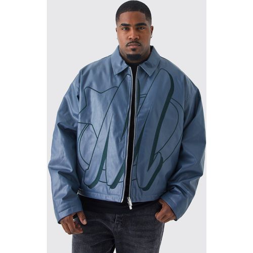 Grande taille - Bomber oversize à broderie contrastante homme - XXL - Boohooman - Modalova