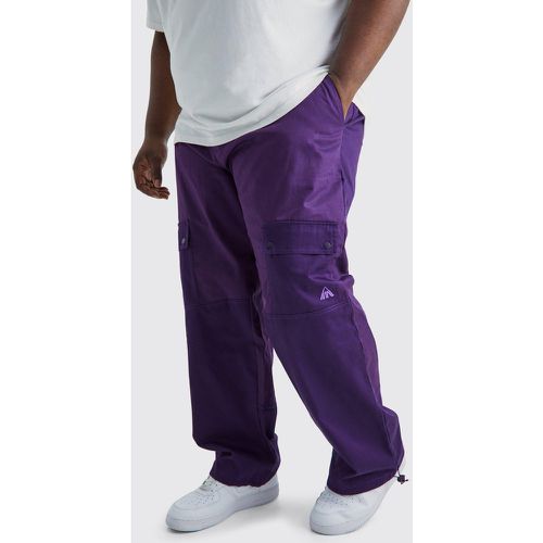 Grande taille - Pantalon cargo ample color block - Boohooman - Modalova