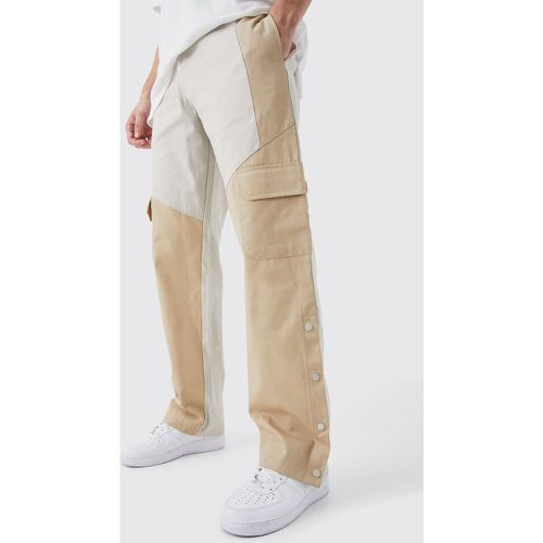 Tall - Pantalon cargo slim color block - Boohooman - Modalova