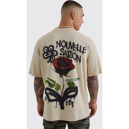 T-shirt oversize fleuri imprimé graffiti - Boohooman - Modalova