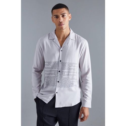 Chemise en viscose à manches longues et slogan - M - Boohooman - Modalova