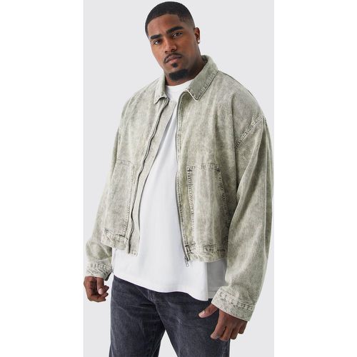 Grande taille - Veste oversize délavée en velours côtelé homme - XXXL - Boohooman - Modalova