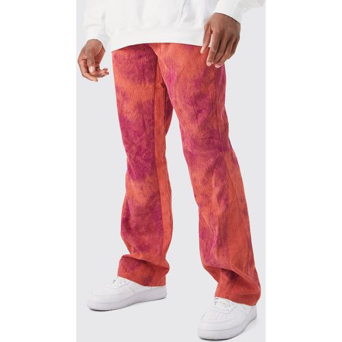 Pantalon flare tie dye à taille fixe - - 28R - Boohooman - Modalova