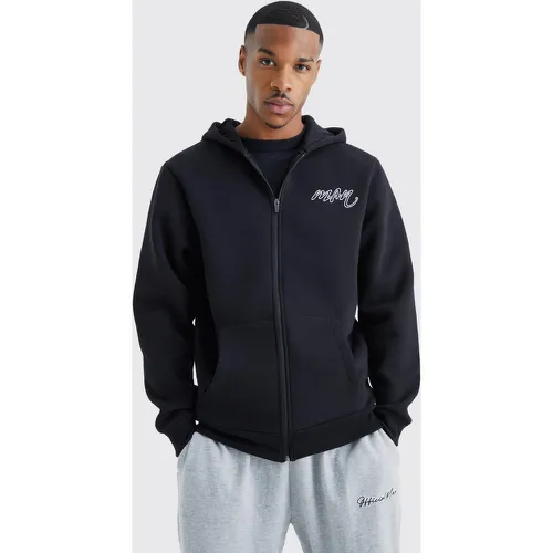 Sweat à capuche ample zippé - MAN homme - L - Boohooman - Modalova