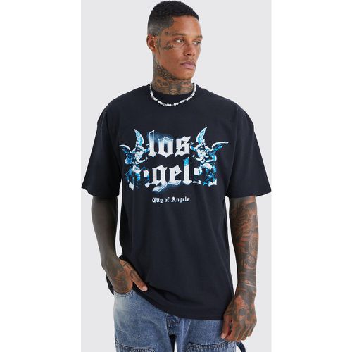 T-shirt oversize à slogan Los Angeles - Boohooman - Modalova