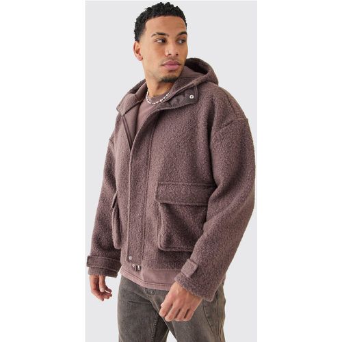 Sweat à capuche oversize cargo zippé homme - S - Boohooman - Modalova