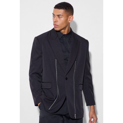 Blazer zippé à détail contrastant - 36 - Boohooman - Modalova
