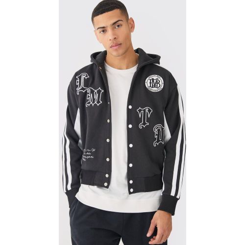 Veste oversize universitaire à bandes latérales homme - S - Boohooman - Modalova