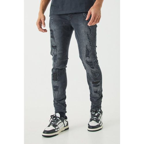 Jean skinny stretch déchiré - 32R - Boohooman - Modalova