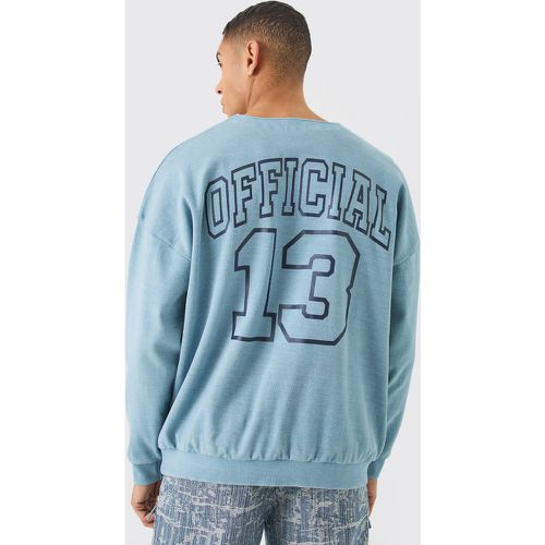 Pull de hockey universitaire oversize côtelé homme - S - Boohooman - Modalova