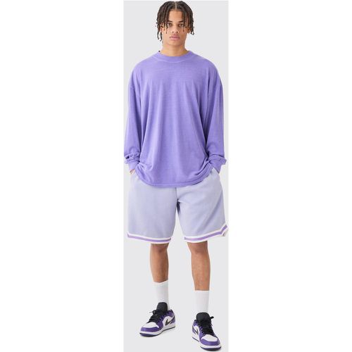 Short de basket oversize mi-long en jersey - S - Boohooman - Modalova