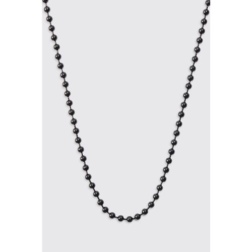Metal Beaded Chain Necklace In Black - Boohooman - Modalova