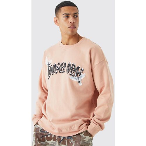 Sweat oversize à imprimé oiseau homme - M - Boohooman - Modalova