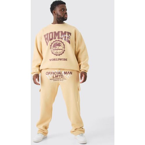 Grande taille - Survêtement oversize à imprimé Worldwide - XXXL - Boohooman - Modalova