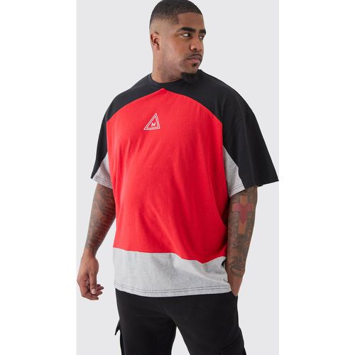 Grande taille - T-shirt oversize color block - XXL - Boohooman - Modalova