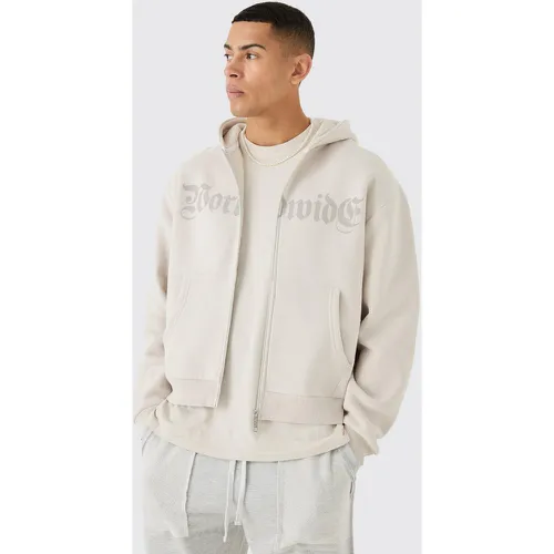 Sweat à capuche oversize zippé - S - Boohooman - Modalova