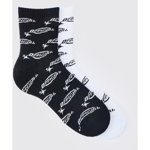 Lot de 2 paires de chaussettes à logo - Official - ONE SIZE - Boohooman - Modalova