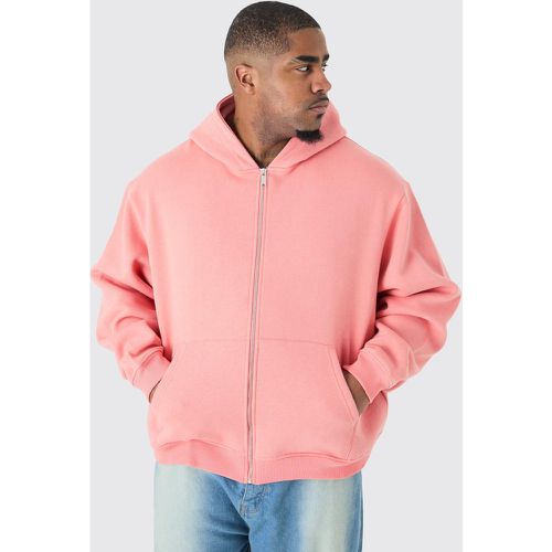 Grande taille - Sweat à capuche oversize zippé homme - XXXL - Boohooman - Modalova