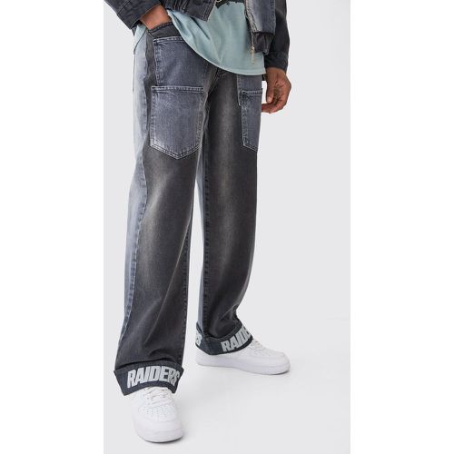 Nfl Raiders Baggy Rigid Multi Pocket Spliced Jeans - - 28R - Boohooman - Modalova