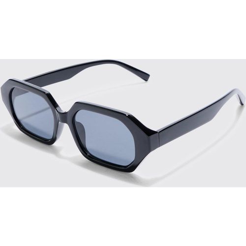 Chunky Hexagonal Sunglasses In Black - Boohooman - Modalova