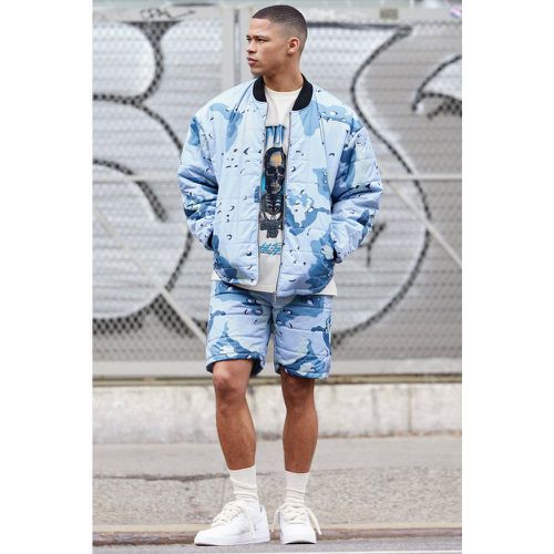 Ensemble matelassé avec short à imprimé camouflage - L - Boohooman - Modalova